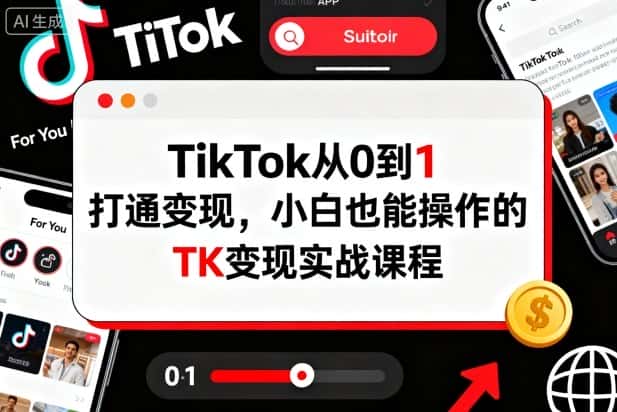 TikTok从0到1打通变现，小白也能操作的TK变现实战课程-优优云创