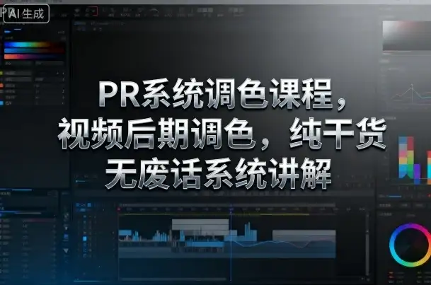【精】PR系统调色课程，视频后期调色，纯干货无废话系统讲解-副业吧
