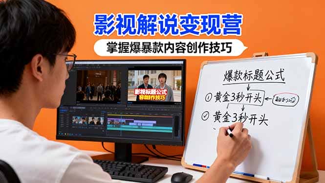 影视解说变现营：通过30+实战案例爆款内容创作技巧，掌握影视解说盈利密码-优优云创