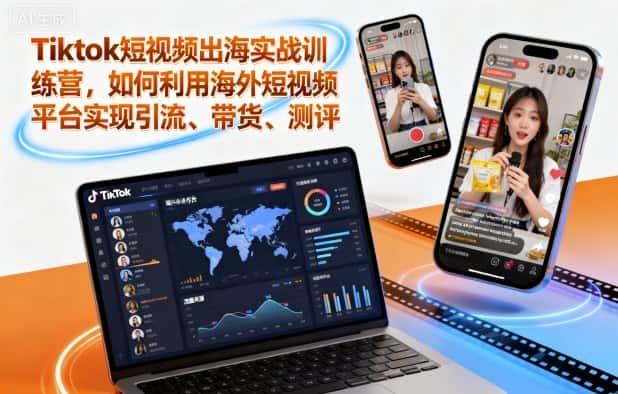 Tiktok短视频出海实战训练营，如何利用海外短视频平台实现引流、带货、测评-副业吧