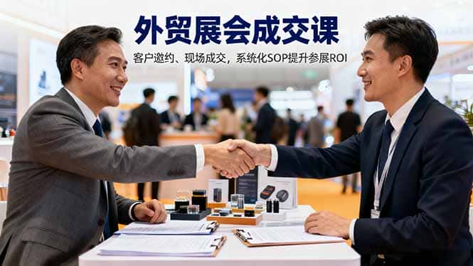 外贸展会成交课,含目标制定、客户邀约、现场成交,系统化SOP提升参展ROI-副业吧