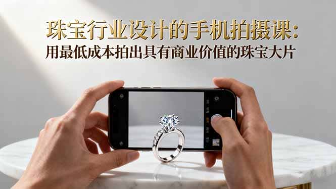 珠宝行业设计的手机拍摄课：用最低成本拍出具有商业价值的珠宝大片！-优优云创