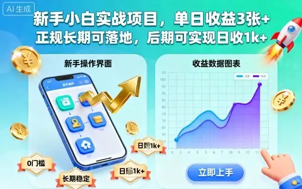 新手小白实战项目，单日收益3张+，正规长期可落地，后期可实现日收1k+【揭秘】-副业吧