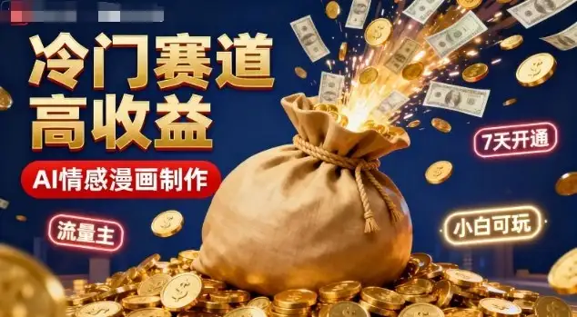 公众号冷门赛道，用AI做情感漫画，7天开通流量主，操作简单，小白可玩-优优云创