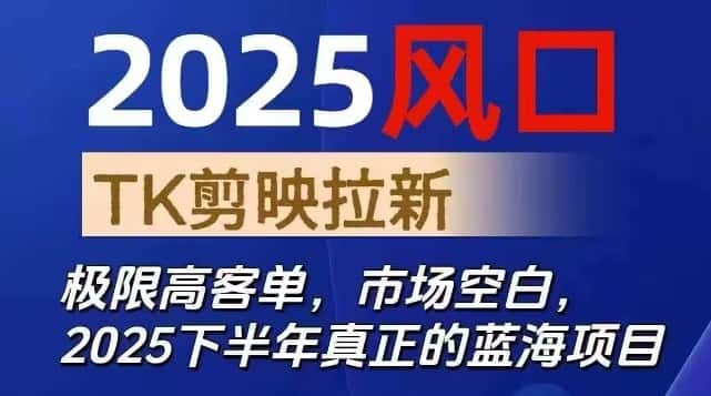2025风口TK剪映capcut拉新项目，极限高客单，市场空白，2025下半年真正的蓝海项目-优优云创