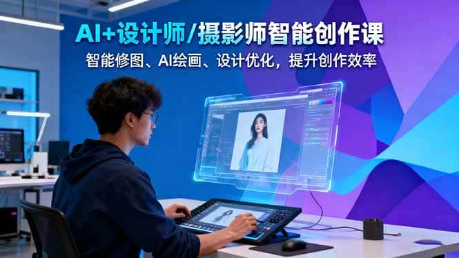 AI+设计师/摄影师智能创作课：智能修图、AI绘画、设计优化，提升创作效率-优优云创