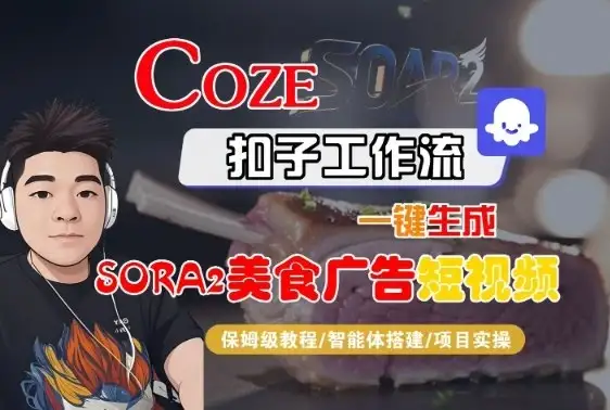 Coze扣子智能体工作流一键生成“SORA2美食广告“短视频，全流程保姆级教学-优优云创