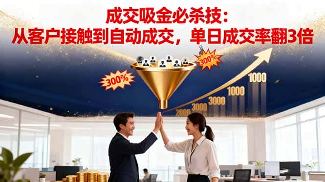 吸金成交营销必杀技：从客户接触到自动成交，单日成交率翻3倍-优优云创