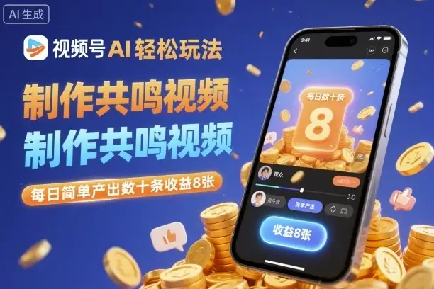 视频号AI轻松玩法，制作共鸣视频，每日简单产出数十条收益8张-优优云创网