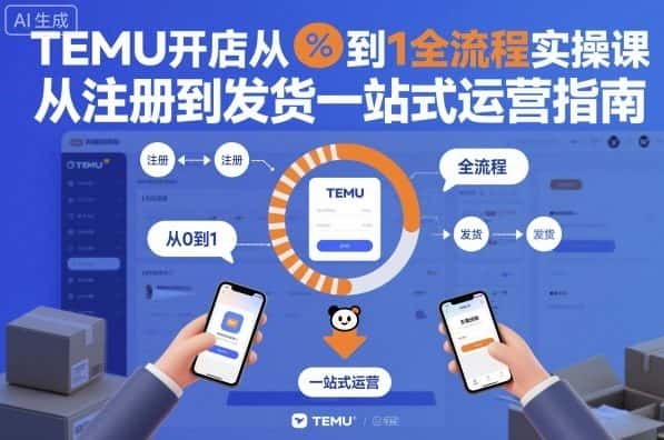 TEMU开店从0到1全流程实操课，从注册到发货一站式运营指南-优优云创
