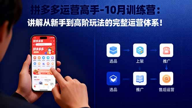 拼多多运营高手-10月训练营：讲解从新手到高阶玩法的完整运营体系！-副业吧