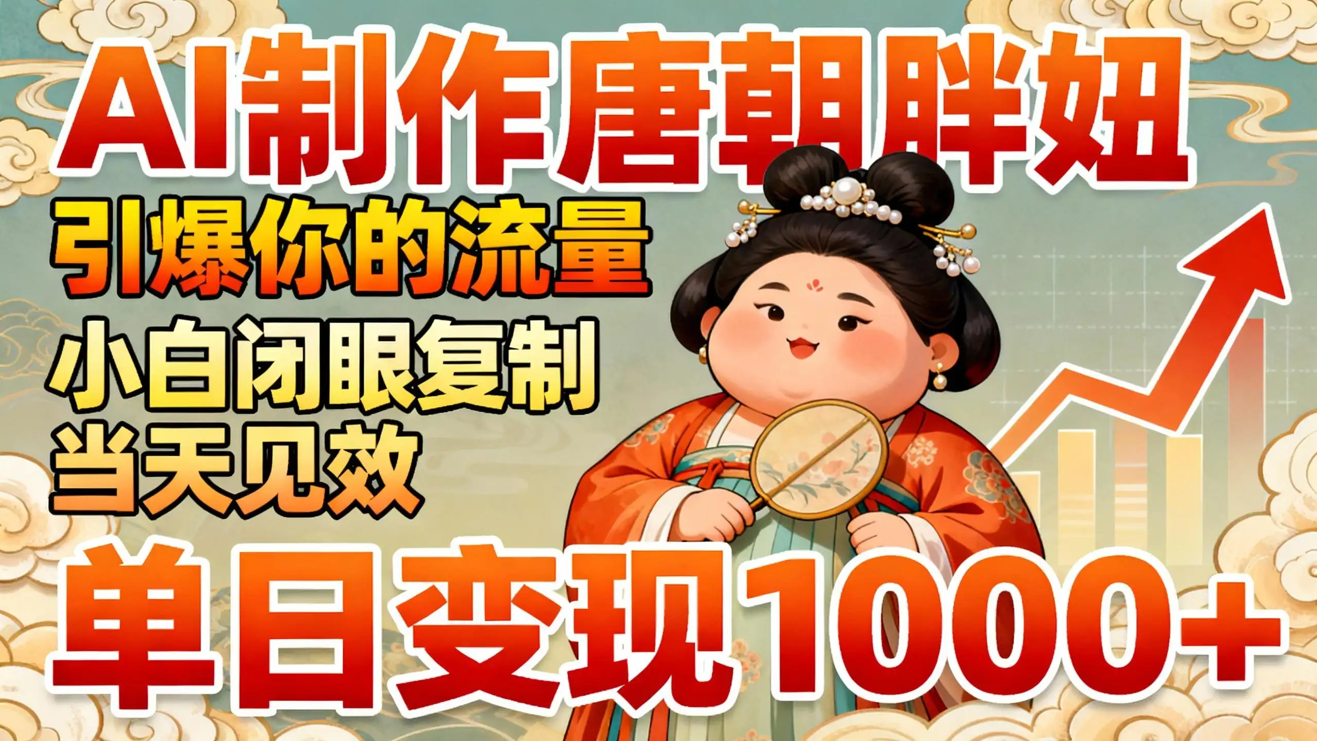 AI制作“唐朝胖妞”引爆你的流量，小白闭眼复制，当天见效，单日变现1000+-优优云创