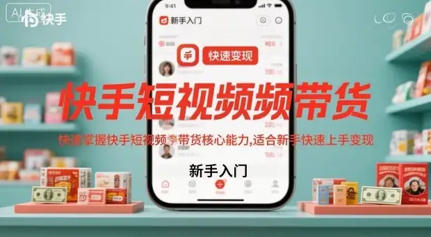 快手短视频带货，快速掌握快手短视频带货核心能力，适合新手快速上手变现-优优云创