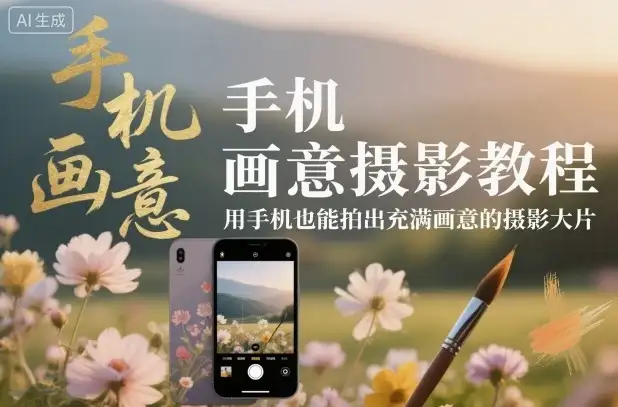 【精】手机画意摄影教程，用手机也能拍出充满画意的摄影大片-副业吧