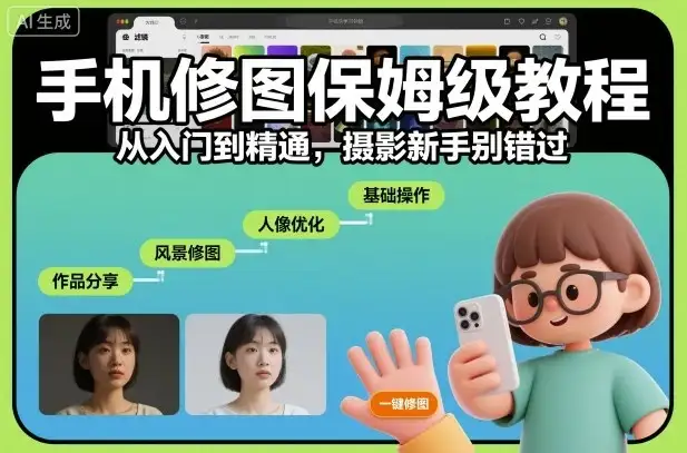 【精】手机修图保姆级教程，从入门到精通，摄影新手别错过-优优云创
