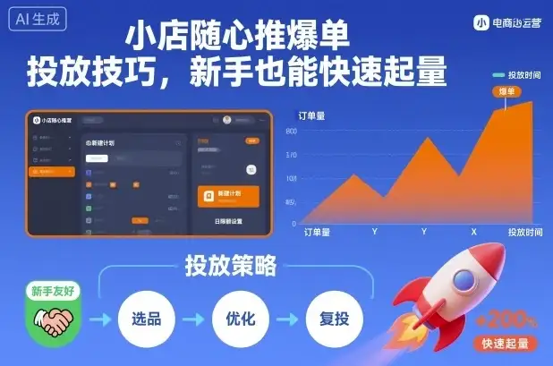 小店随心推爆单投放技巧，新手也能快速起量-优优云创