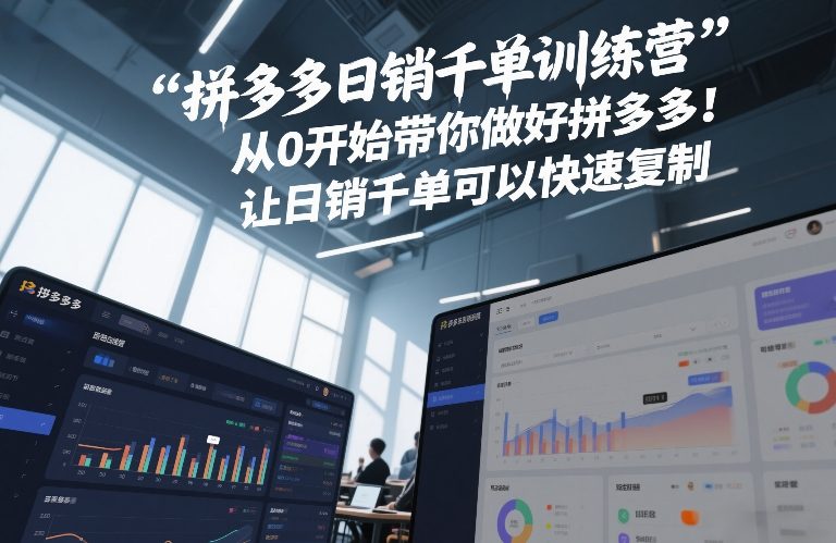 拼多多日销千单训练营，从0开始带你做好拼多多，让日销千单可以快速复制(更新26年3月)-优优云创