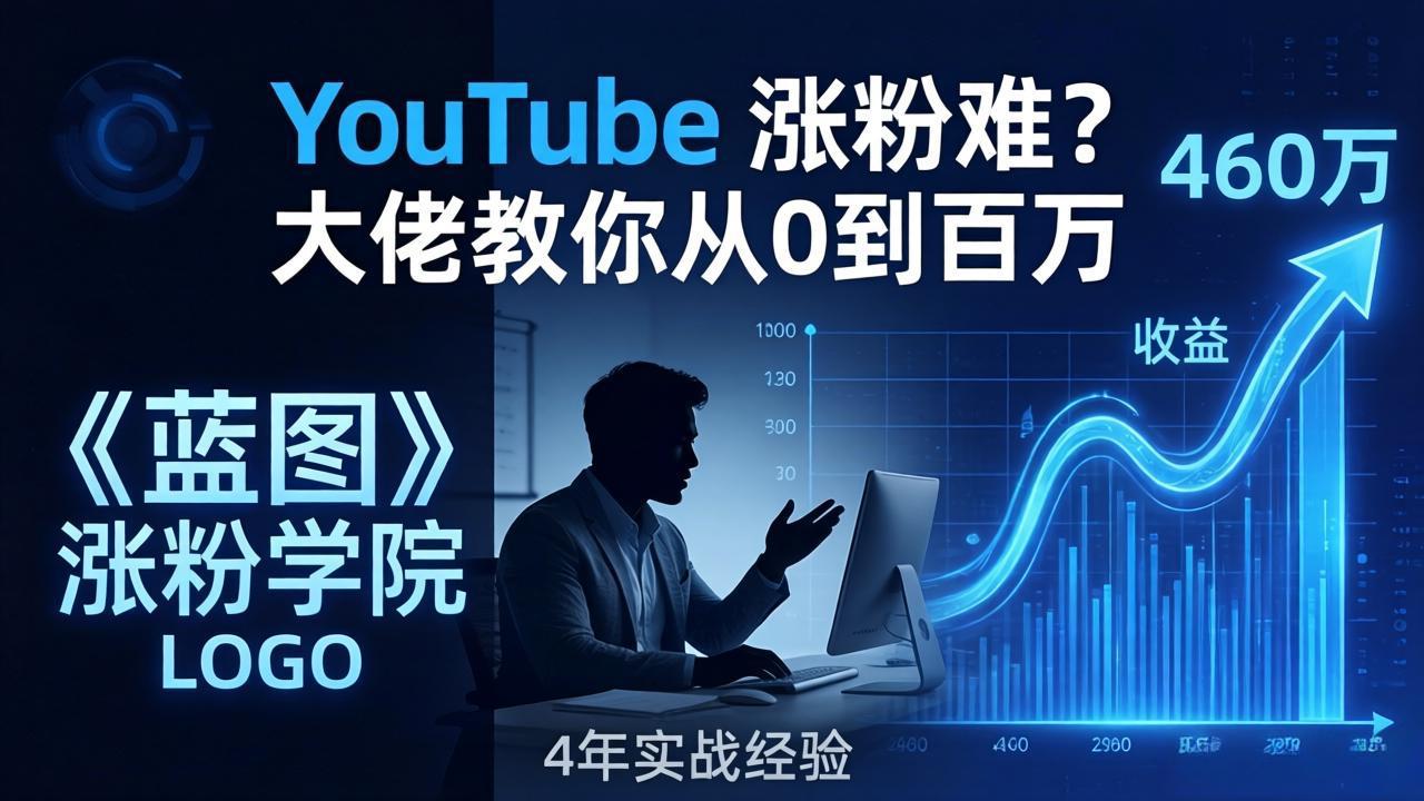 YouTube 涨粉难？《蓝图涨粉学院》：4 年赚 460 万的大佬教策略，从0到百万有路径！-优优云创