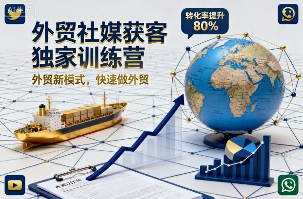 外贸社媒获客独家训练营，外贸新模式，快速做外贸(更新26年2月)-优优云创