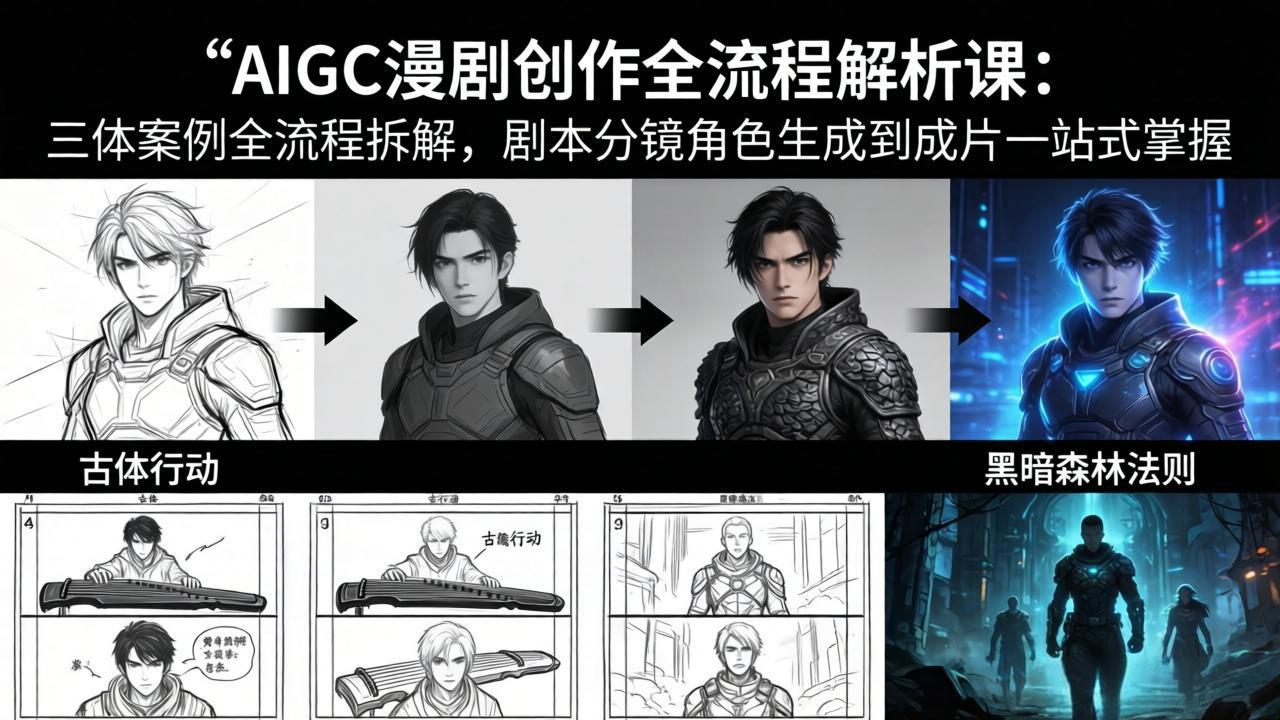 AIGC漫剧创作全流程解析课：三体案例全流程拆解，剧本分镜角色生成到成片一站式掌握-优优云创