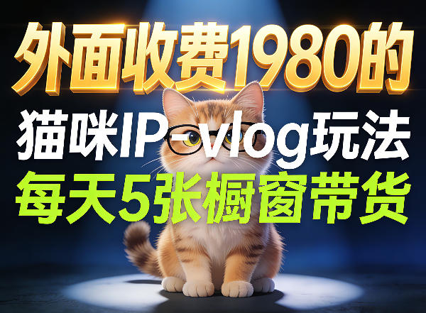 宠物赛道猫咪IP-vlog玩法,26条视频涨粉29W,每天5张橱窗带货拆解-优优云创