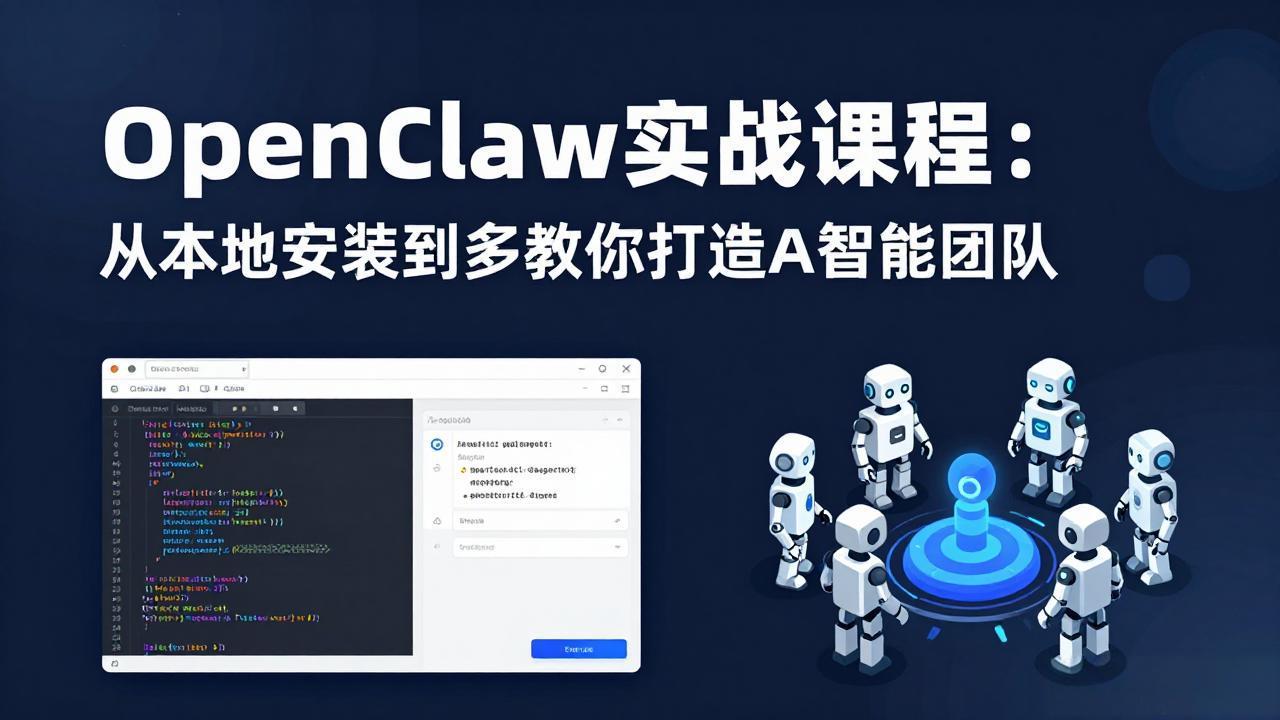 OpenClaw实战课程:从本地安装到多Agent协同,手把手教你打造AI智能团队-优优云创