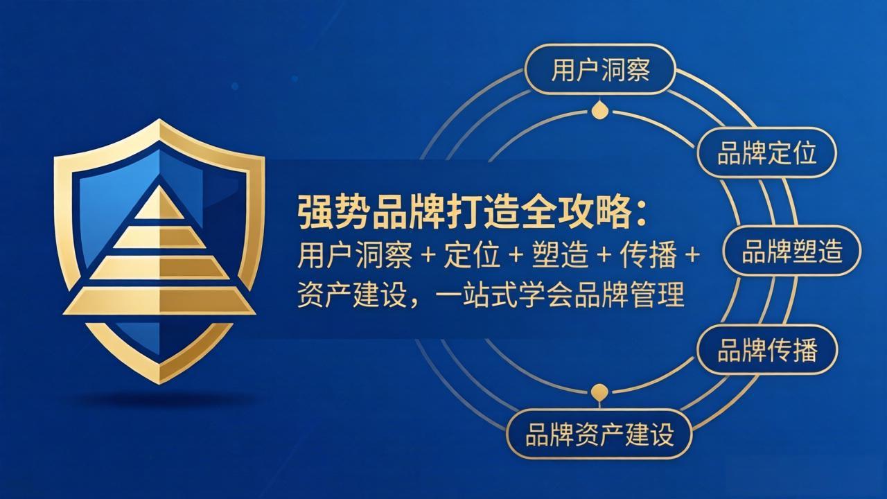 强势品牌打造全攻略：用户洞察 + 定位 + 塑造 + 传播 + 资产建设，一站式学会品牌管理-优优云创