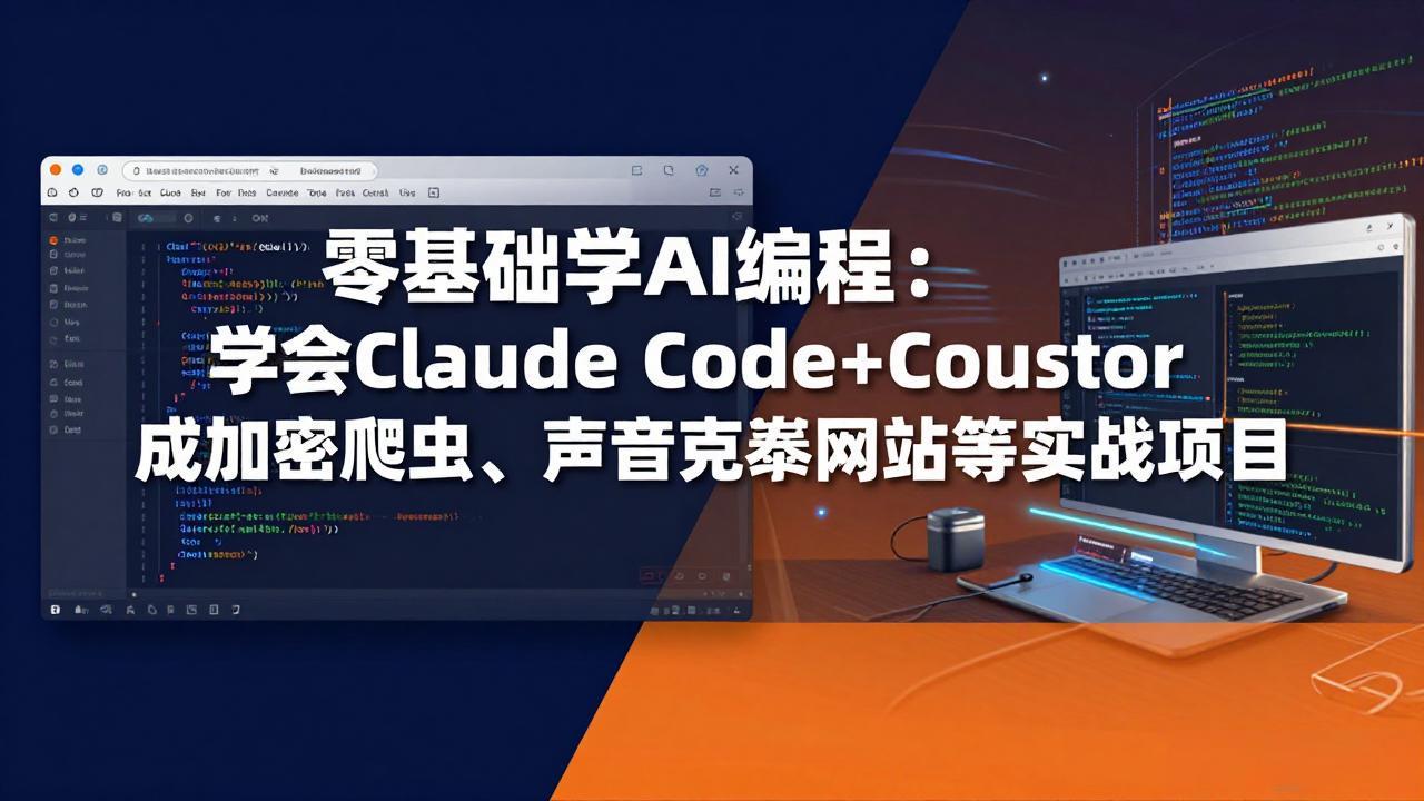 零基础学AI编程：学会Claude Code+Cursor完成加密爬虫、声音克隆网站等实战项目-优优云创网
