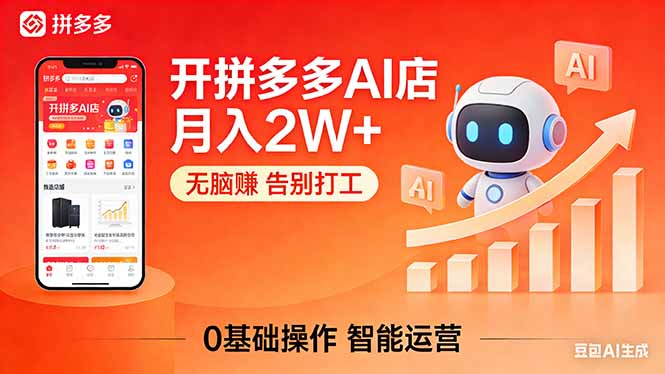 开一家拼多多AI店，月入2W+，无脑赚，告别打工，附SOP手册-优优云创网