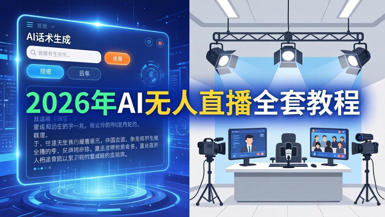 2026年AI无人直播全套教程:OBS安装+软件配置+直播间搭建+话术生成+一键开播实操-优优云创网