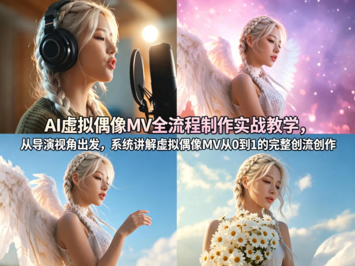 AI虚拟偶像MV全流程制作实战教学，从导演视角出发，系统讲解虚拟偶像MV从0到1的完整创作流程-优优云创网