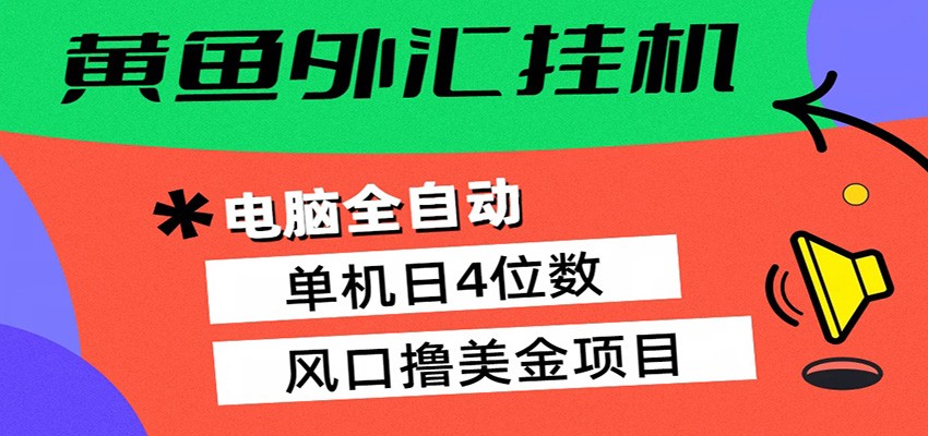 黄鱼外汇挂机：全自动赚美金、自动交易、风口项目-优优云创网