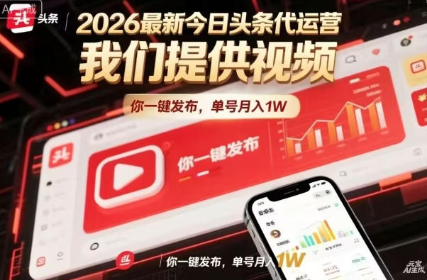 今日头条躺賺模式，你9我1，操作简单，一键发布，单机日入数百，长期合作【揭秘】-优优云创网