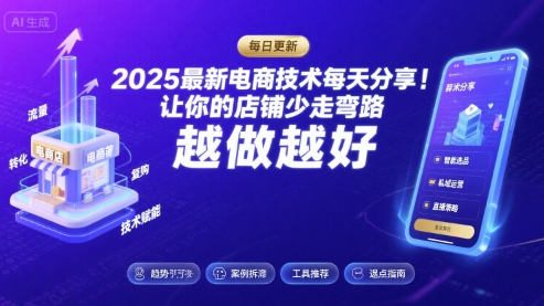 2026最新电商技术每天分享,让你的店铺少走弯路,越做越好(更新26年04月)-优优云创网
