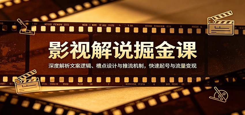 影视解说掘金课:深度解析文案逻辑、槽点设计与推流机制,快速起号与流量变现-优优云创网