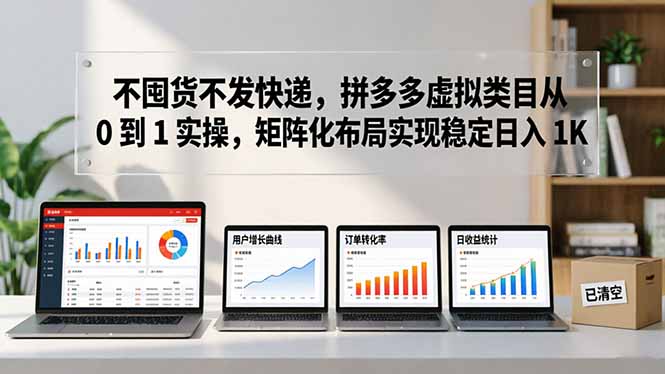 不囤货不发快递，拼多多虚拟类目从 0 到 1 实操，矩阵化布局实现稳定日入 1K-优优云创网