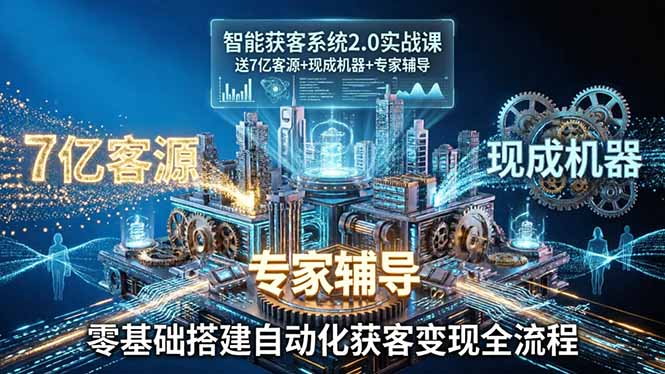 智能获客系统2.0实战课：送7亿客源+现成机器+专家辅导，零基础搭建自动化获客变现全流程-优优云创网