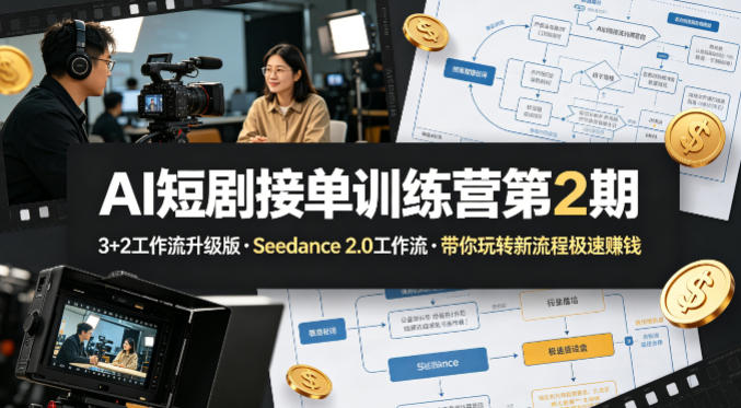 20260414180920468-50258f30694f0f9b36178c32f37f0fce AI短剧接单训练营第2期,3+2工作流升级版,Seedance 2.0工作流,带你玩转新流程极速賺钱