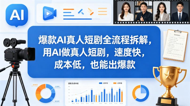 爆款AI真人短剧全流程拆解，用AI做真人短剧，速度快，成本低，也能出爆款-优优云创网