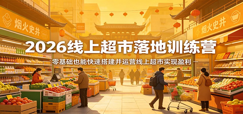 2026线上超市落地训练营，零基础也能快速搭建并运营线上超市实现盈利-优优云创网