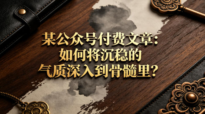 某公众号付费文章：如何将沉稳的气质深入到骨髓里？-优优云创网