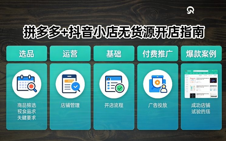 拼多多+抖音小店无货源开店，包括：选品、运营、基础、付费推广、爆款案例等(更新26年4月)-优优云创网