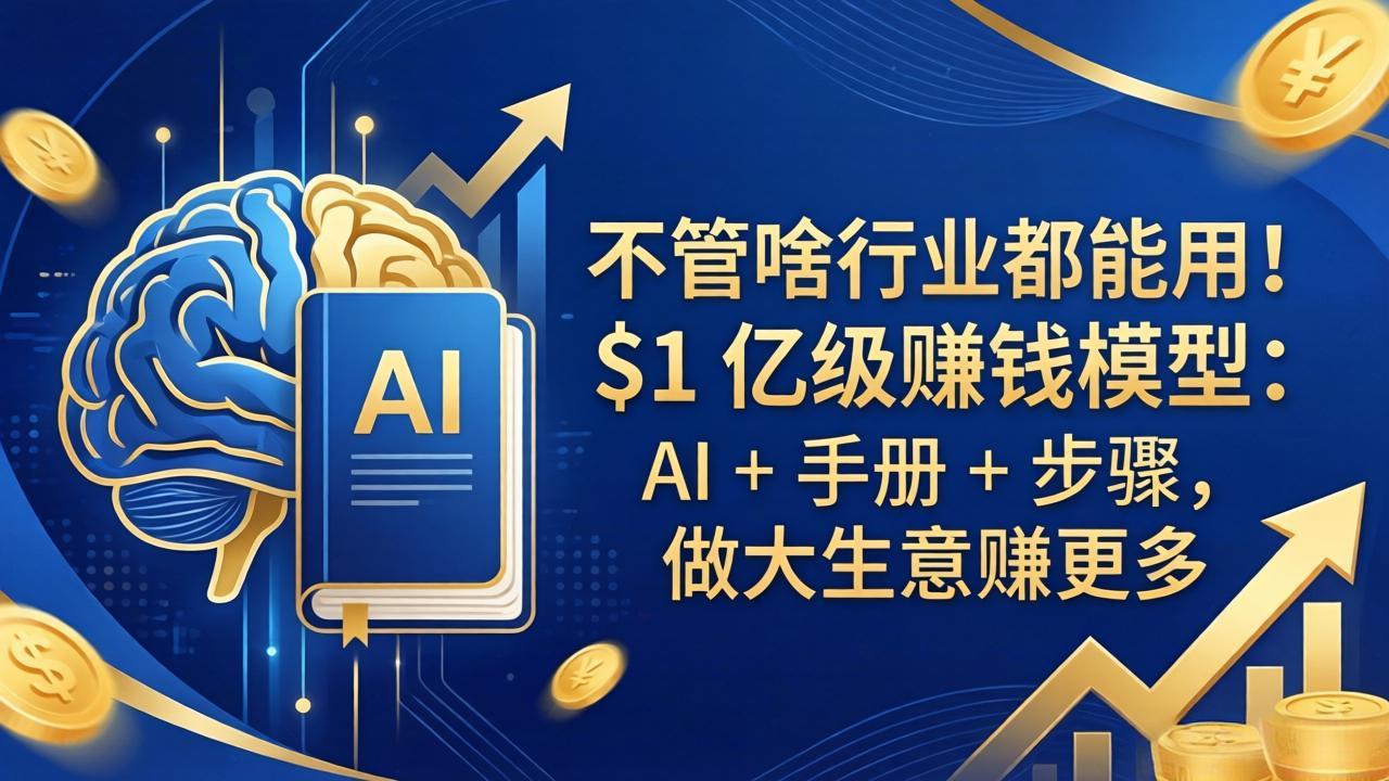 不管啥行业都能用！$1 亿级赚钱模型：AI + 手册 + 步骤，做大生意赚更多-优优云创网