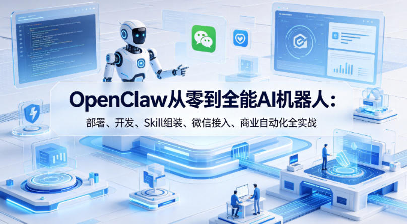 OpenClaw从零到全能AI机器人：部署、开发、Skill组装、微信接入、商业自动化全实战-优优云创网