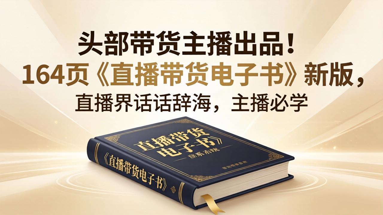 头部带货主播出品！164页《直播带货电子书》新版，直播界话术辞海，主播必学-优优云创网