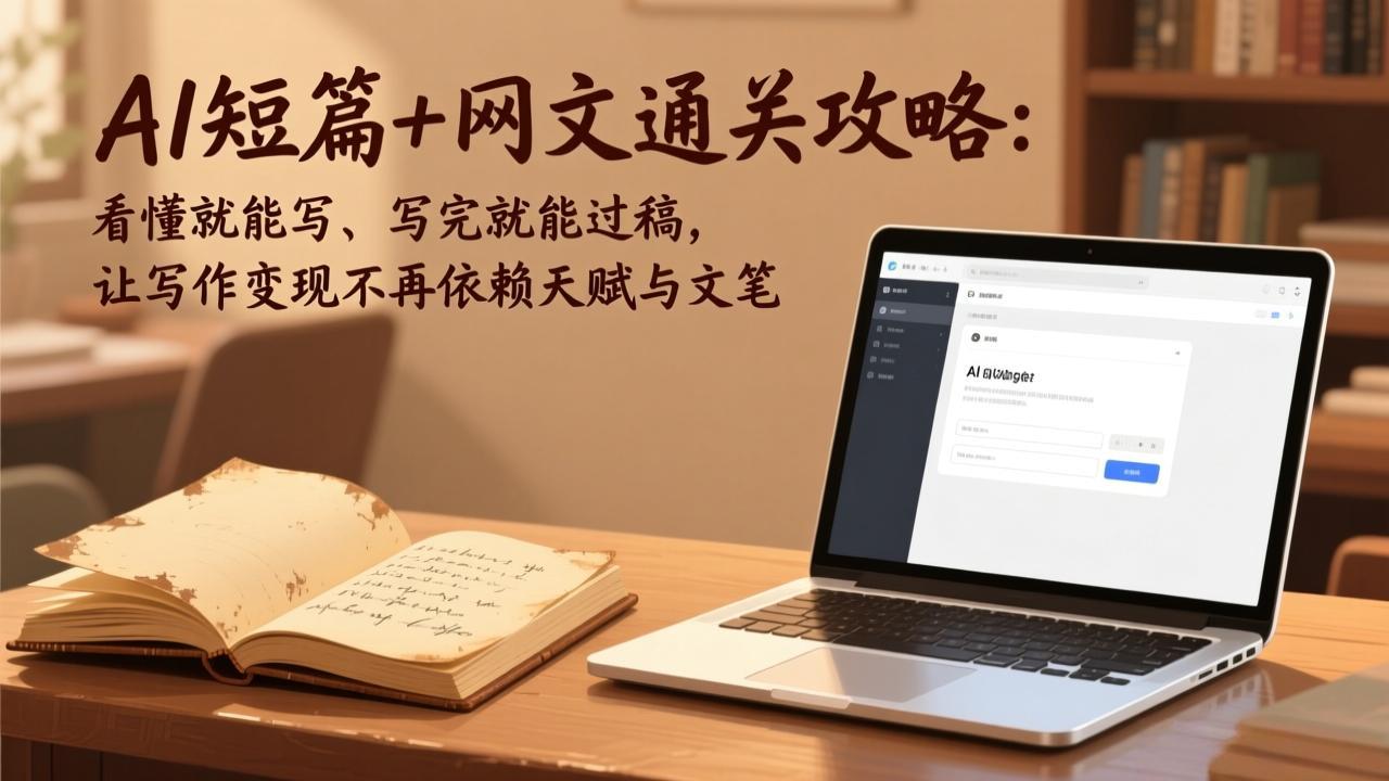 AI短篇+网文通关攻略-更新4月：看懂就能写、写完就能过稿，让写作变现不再依赖天赋与文笔-优优云创网