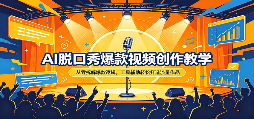 AI脱口秀爆款视频创作教学：从零拆解爆款逻辑，工具辅助轻松打造流量作品-优优云创网
