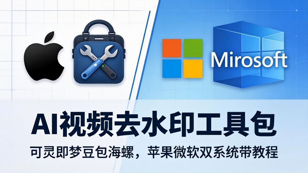 AI视频去水印工具包：可灵即梦豆包海螺，苹果微软双系统带教程-优优云创网