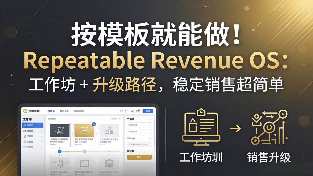 按模板就能做！Repeatable Revenue OS：工作坊 + 升级路径，稳定销售超简单-优优云创网