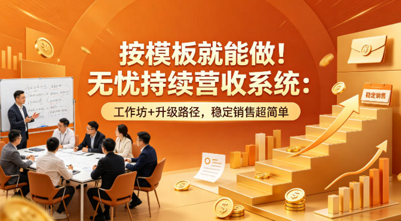 按模板就能做！无忧持续营收系统：工作坊+升级路径，稳定销售超简单【原创双语字幕】-优优云创网